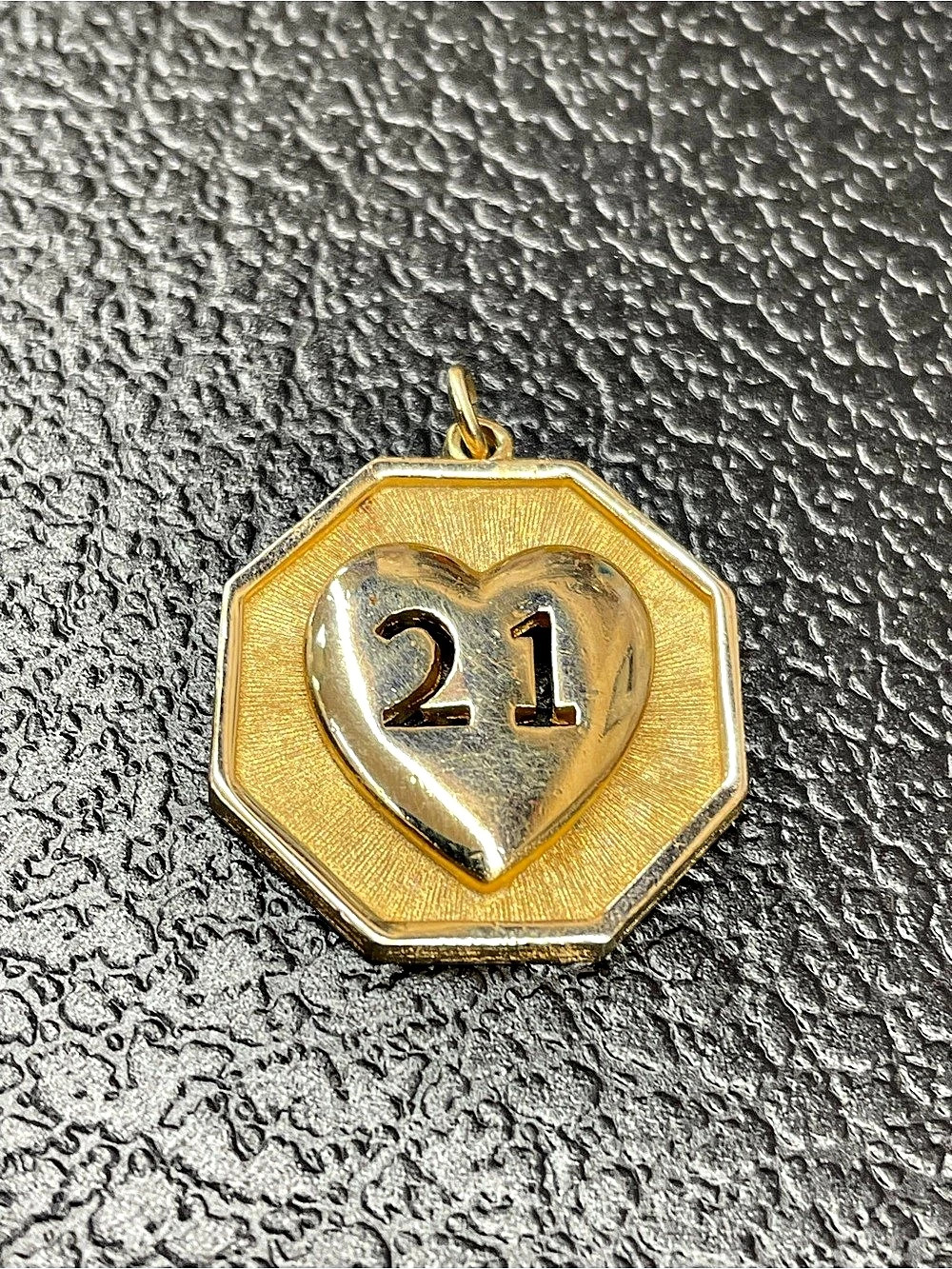 Gold tone Heart Tag Pendant
